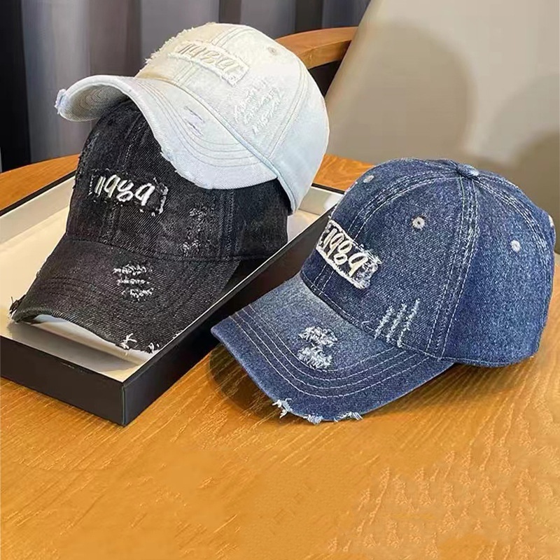 Vintage Cowboy washed cotton alphabet Custom embroidered Logo sport Fitted hats 6 Panel travel street Outdoor baseball caps
