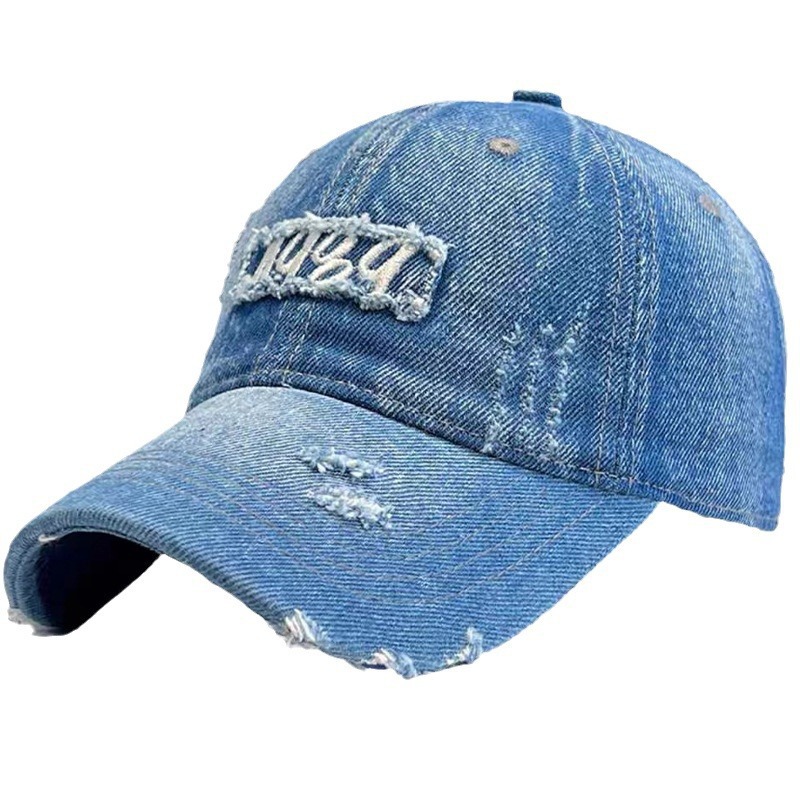 Vintage Cowboy washed cotton alphabet Custom embroidered Logo sport Fitted hats 6 Panel travel street Outdoor baseball caps
