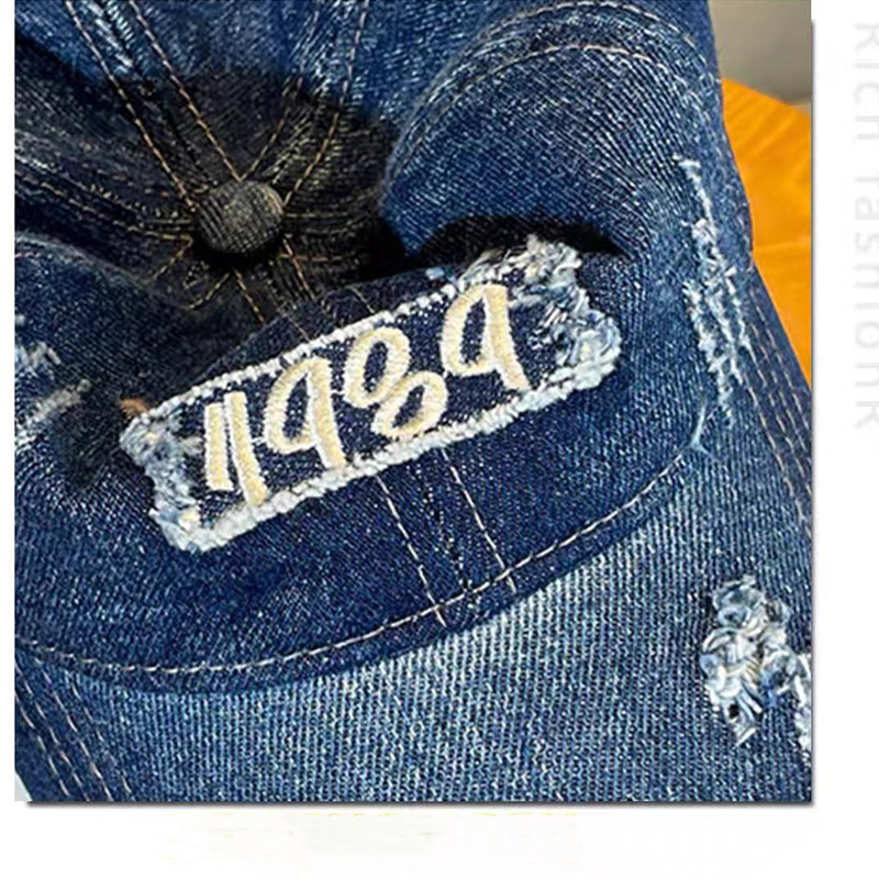 Vintage Cowboy washed cotton alphabet Custom embroidered Logo sport Fitted hats 6 Panel travel street Outdoor baseball caps